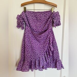 Off Shoulder Cut Out Front Floral Dress